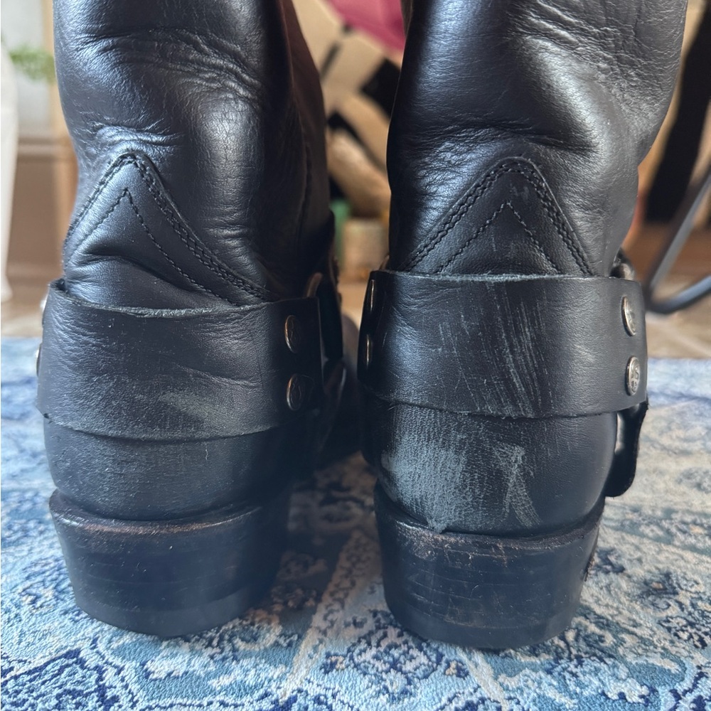 Sendra Black Leather Biker Boots - Picture 6 of 8